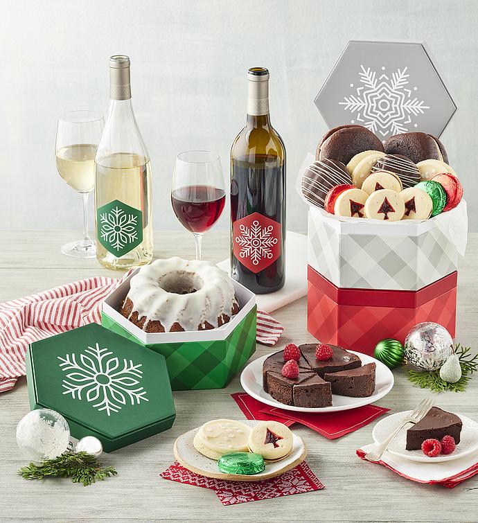Christmas Cookie Tower with Wine Duo